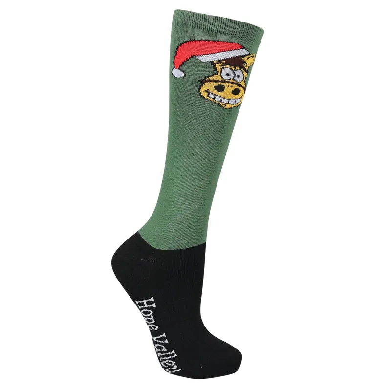 Hope Valley Christmas Long Riding Socks - Adult UK 4-8 - Limited Edition